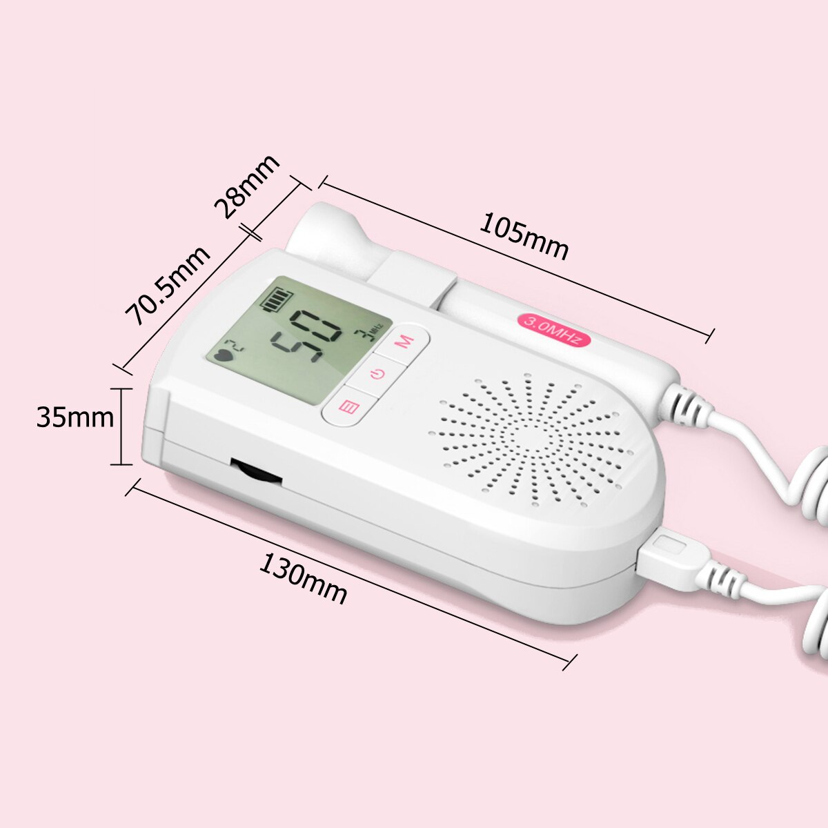 Baby Heartbeat Ultrasonic Tire Sound Meter Monitor Portable Household Hospital Equipment Doppler Fetal 3MHZ