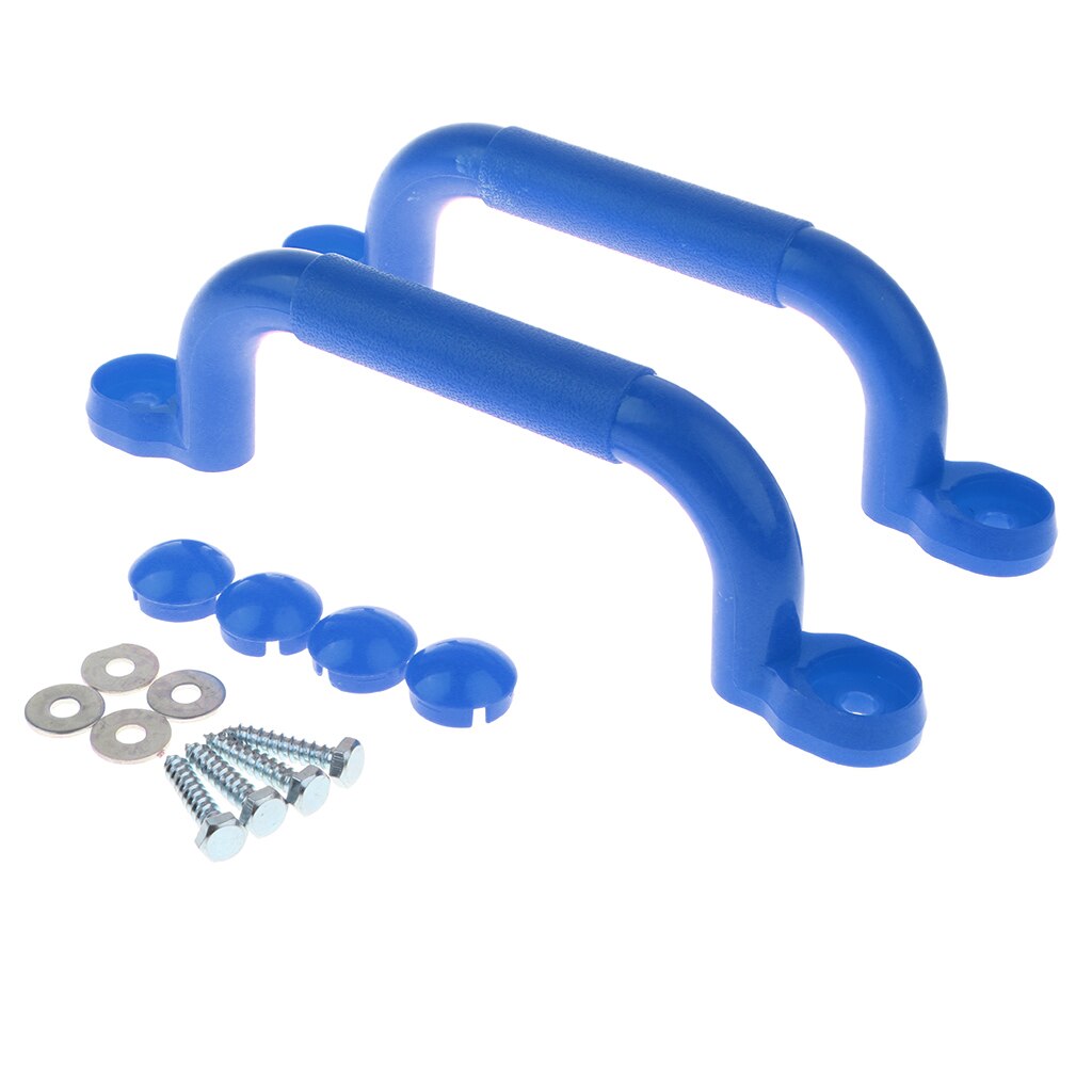 4 Kleuren 2 Stuks Kinderen Speeltuin Anti-Slip Handgrepen W/Bevestigingen Kits Swing: Blue