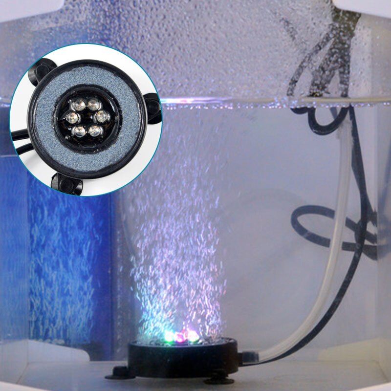 Lámpara de bandeja de Gas para tanque de peces, luz sumergible con 6 LED, resistente al agua, aumento de oxígeno, luces coloridas para pecera