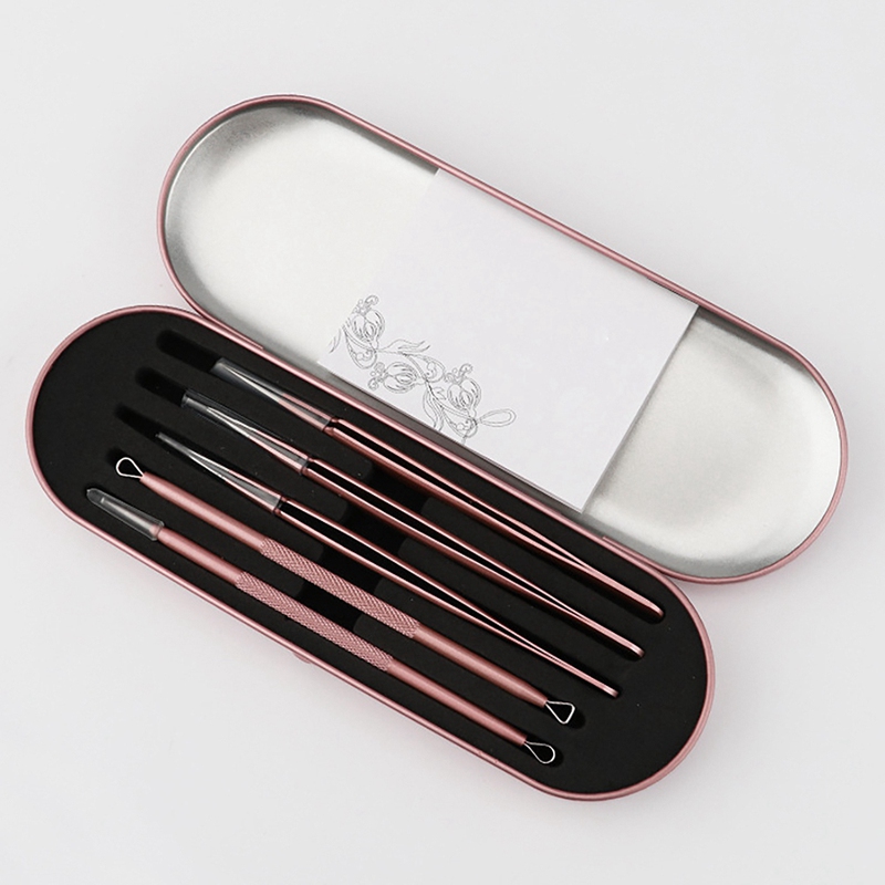 Blackhead Remover Pimple Tool Kit Blackhead Extractor Tool Blemish Whitehead Popping Tool With Portable Metal Case