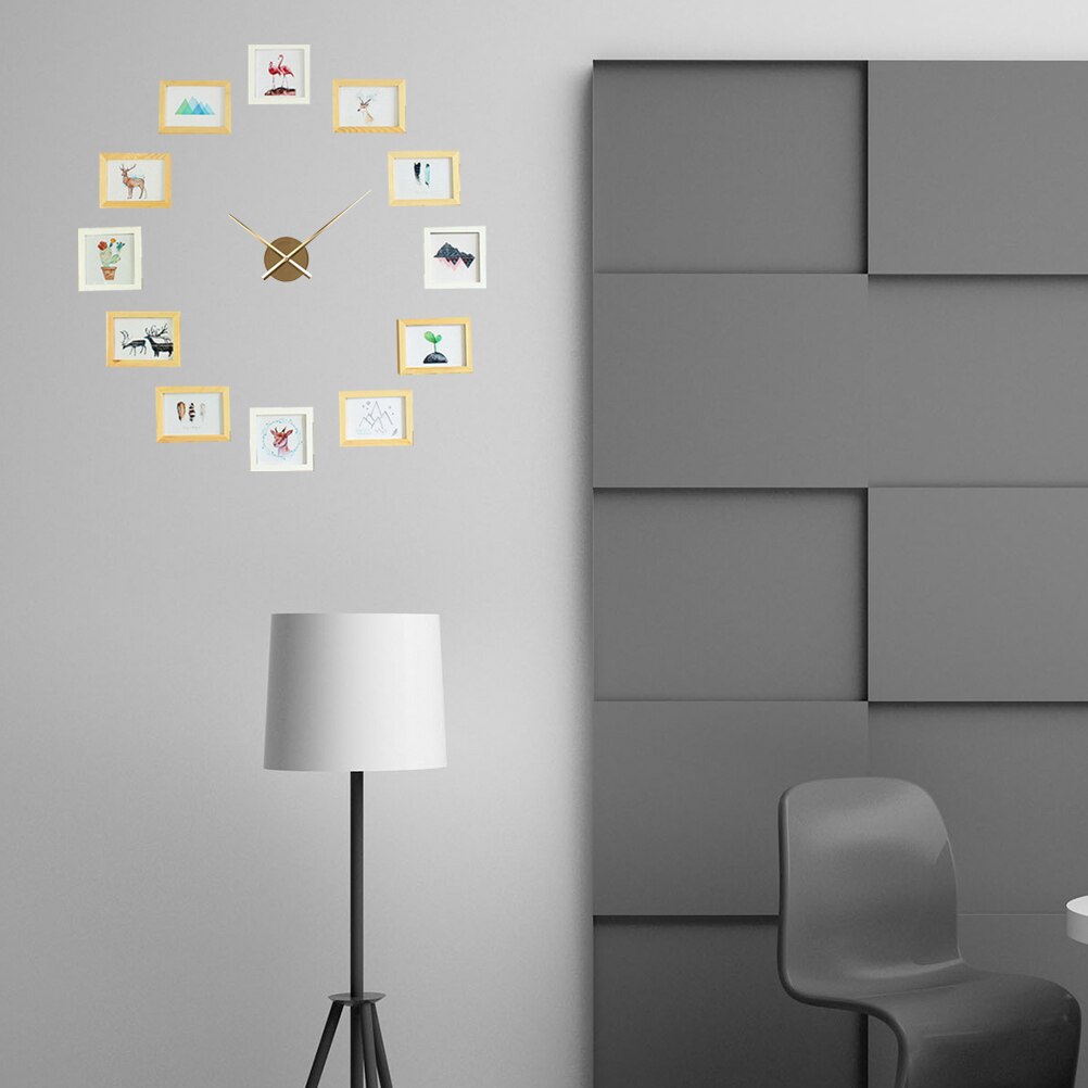 DIY Large Cross-stitch Clock Hands Needles Wall Clocks 3D Home Art Decor Clock Mechanism Accessories(Black,without