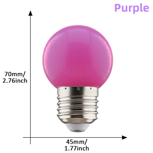 Farvet led-pære  e27 220v g45 3w 6 farver rgb-lampe led-lampe dekoration julelamper husholdningspære: Varm hvid / 30 stk