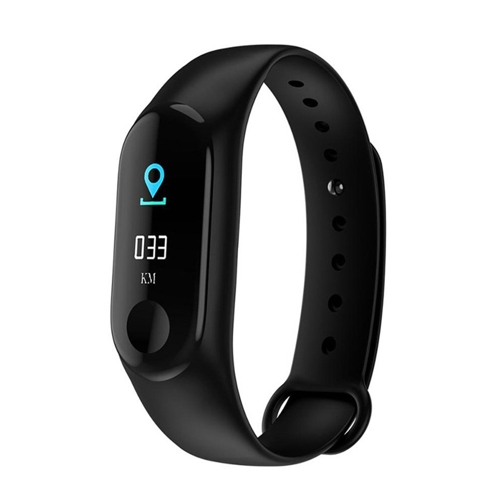 M3 inteligente pulseira de fitness banda com medidor de pulso pressão medição esporte atividade rastreador fitness relógio saúde vida: Black