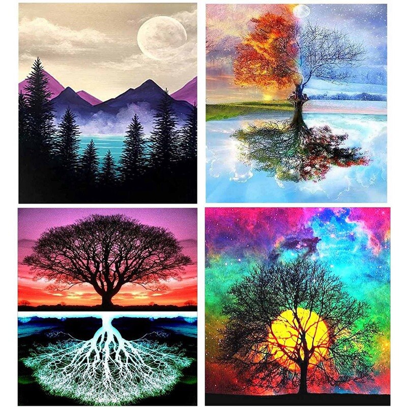 Paint By Numbers Kits,Canvas Oil Painting Set for Adults Beginner,DIY Paint By Number Kits on Canvas Oil Painting Kit