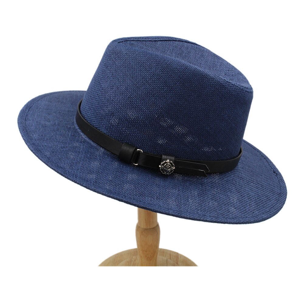 100 & % Stro Vrouwen Mannen Brede Rand Panama Hoed Voor BeachSun Hoed Met Strik Schipper Cap Size 56- 58 cm
