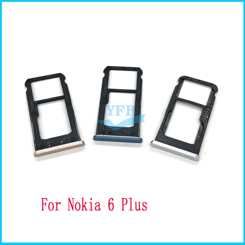 Sim Kaart Lade Houder Voor Nokia 1.4 6.2 6 Plus Sd Memory Reader Socket Adapter Vervangende Onderdelen: 6 Plus silver