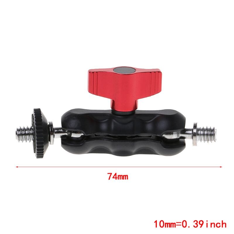 Double Ball Head Shoe Mount Adapter Magic Arm 1/4&quot; Screw Portable GPS Phone LCD Monitor DV Video Light DSLR Camera