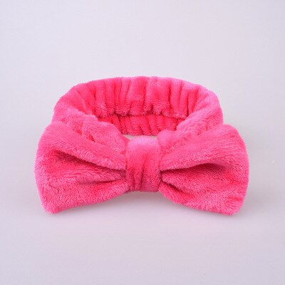 Bandeau cosmétique croisé en molleton de corail pour femems, pour laver le visage, masque de bain, pour cheveux, turban doux et élastique, accessoires de maquillage, pour cheveux: rose red