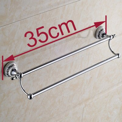 (24",60cm)Double Towel Bar With Ceramic Chrome Finish/Towel Holder,Towel Rack,Bathroom Accessories YT-11898: L is 35 cm
