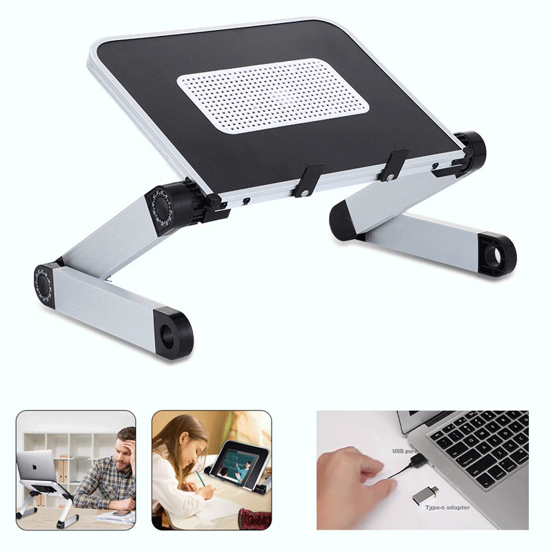 Adjustable Laptop Desk Portable Laptop Desk For Bed Aluminum Alloy Stand Notebook Stand Lap Desks TV Bed Tray Standing Desks