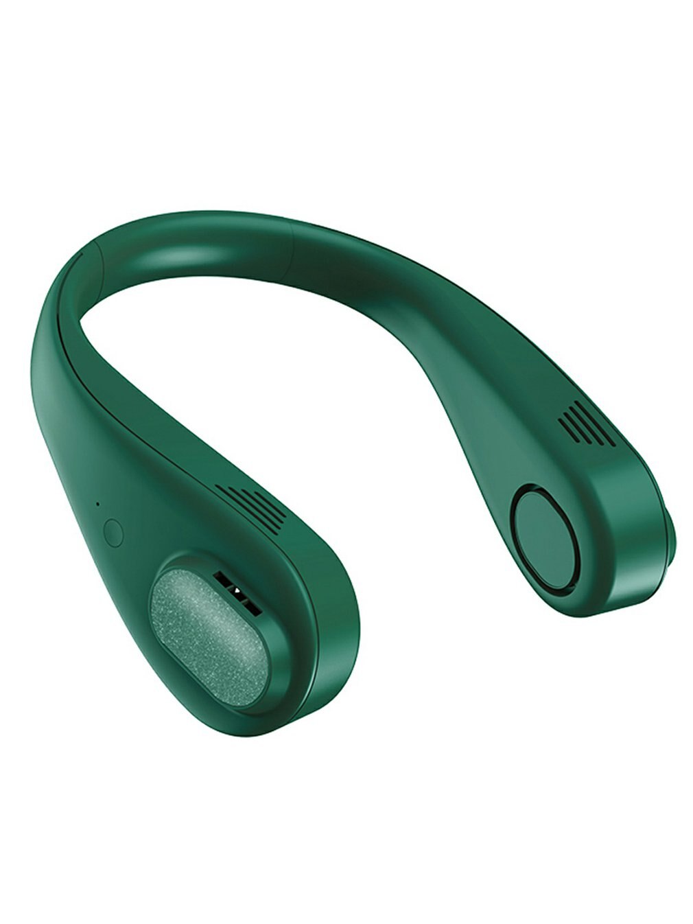 No Leaf Hanging Neck Mini Electric Fan Quiet Outdoor Sports Electric Fan With Horizontal Fiber: Green