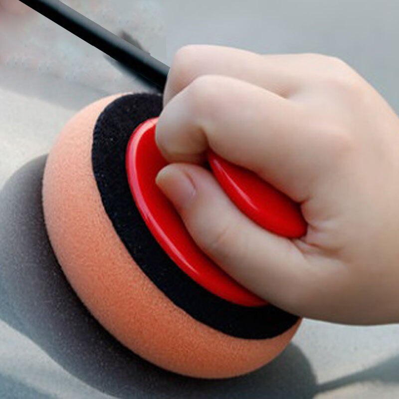 Almohadillas aplicadoras de microfibra para lavado de cera de coche, Kit de esponja de espuma de limpieza, paño de rizo, mango de agarre, estilo de coche, 1 pieza