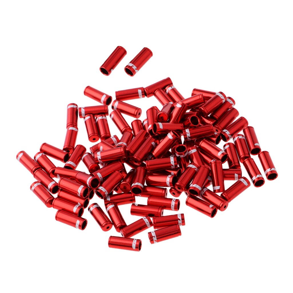 100Pcs Fiets Brake Shifter Inner Cable End Caps Kabel Tips Draad End Cap Past Voor Brake Shift Derailleur inner Cable: Red