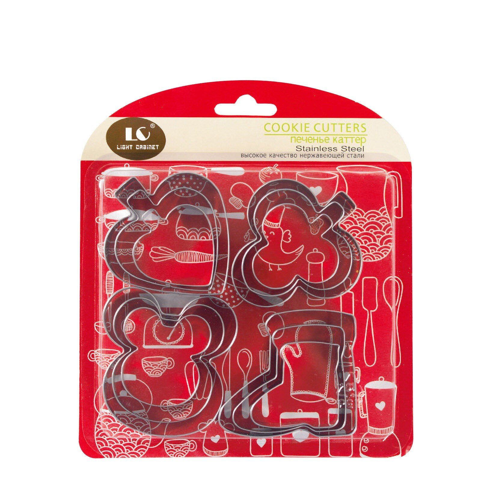 25 # Rvs 12 Delige Set Drie-Dimensionale Cookie Mold Cake Bakken Tools Diy Cookie Cutter Rvs cookie Gereedschap: F