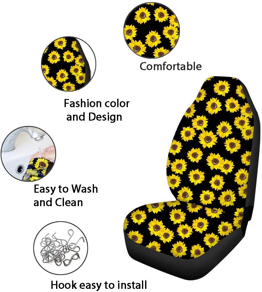 Wit Paard Mandala Veren Print Auto Stoelhoezen Set Van 2, universal Fit Auto Voorstoel Protectors Voor Auto 'S, Suv, Vrachtwagen