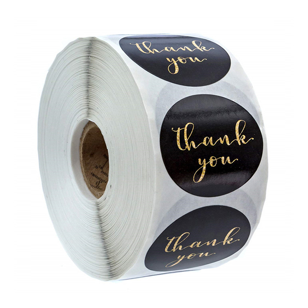 Bedankjes Sticker 100-500 Stuks Ronde Goudfolie Stickers Voor Zakelijke Cadeau Zegel Etiketten Stickers Voor Decoratie Envelop