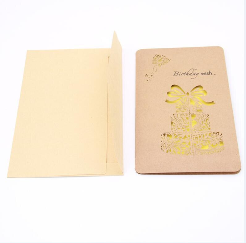 1 Set Van Retro Hollow Valentijnsdag Kaarten/Kraft Kaarten/Verjaardag Groeten Mooie Zegen Vouw Kaarten: B