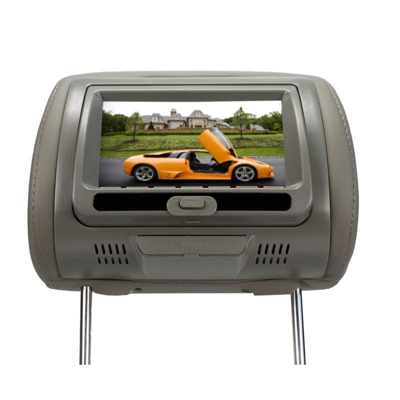 General DC12V 7 pulgadas reposacabezas de coche DVD PlayerTFT LED pantalla Auto reposacabezas Monitor pantalla táctil DVD USB SD IR juego altavoz