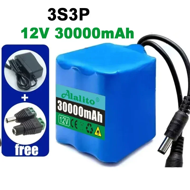 18650 3S5P 12 V 50000 mAh Lithium-Akku mit BMS für die Audioüberwachung, Notlicht, unterbrechungsfreie Stromversorgung: Silber