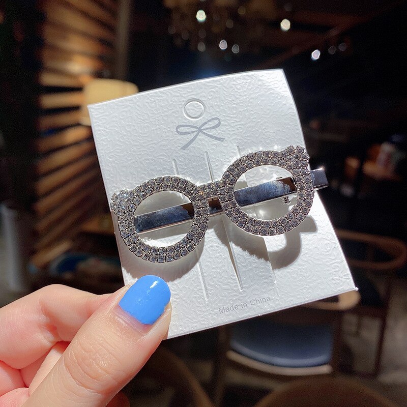 Luxe kristallen haarspelden vintage legering geometrische pony clips gouden haarspeld bruiloft haar sieraden accessoires minnaar ins hoofddeksels: Glazen