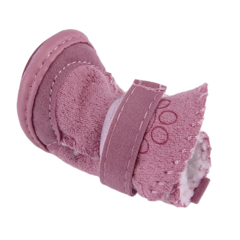 2 couleurs nouvelle chien chaussures pour animaux de compagnie bottes de neige enfant Teddy coton lin petit chien chaussures bottes de neige directe