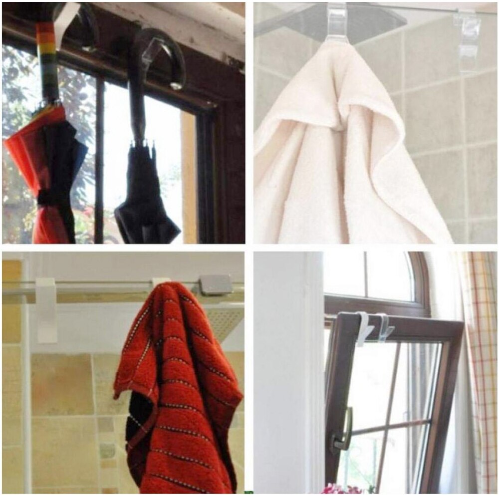 4 o 6 uds de Percha de para climatizada radiador de la toalla de baño gancho soporte colgador de ropa Percha Plegable bufanda Percha blanco