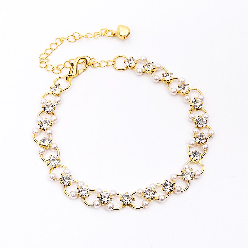GUVIVI Gold Color Chain Bracelet on Leg Beach Ankle Jewelry Bohemian Pendant Anklets Beads Anklets for Women: KFB0086-3