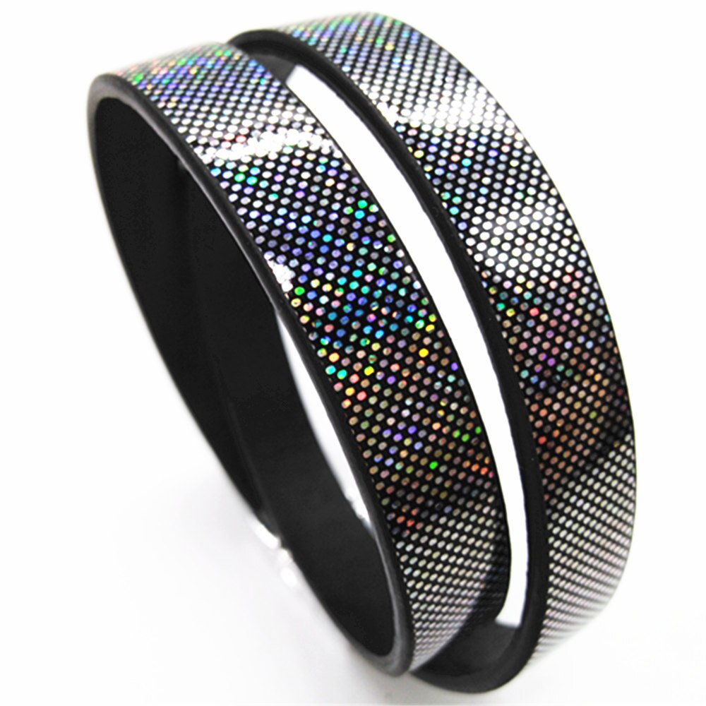 luxury Shinning Pink Purple Girl Sexy Trendy Classic Neon Cuff Bangle Leather Bracelets Women Female Jewelry Party