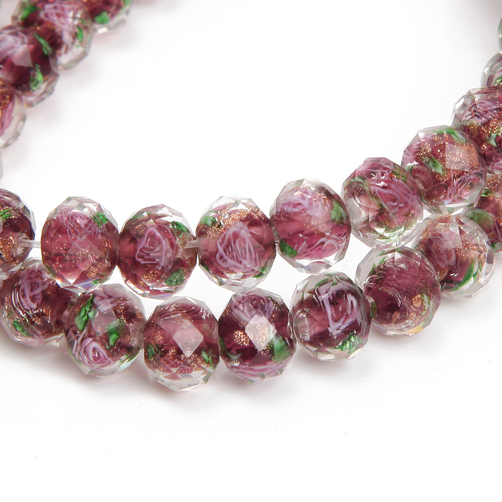 8/10mm Murano Glass Lampwork Beads for Jewelry Making Necklace Diy Bracelet Rondelle Faceted Flower Beads Accessories Supplies