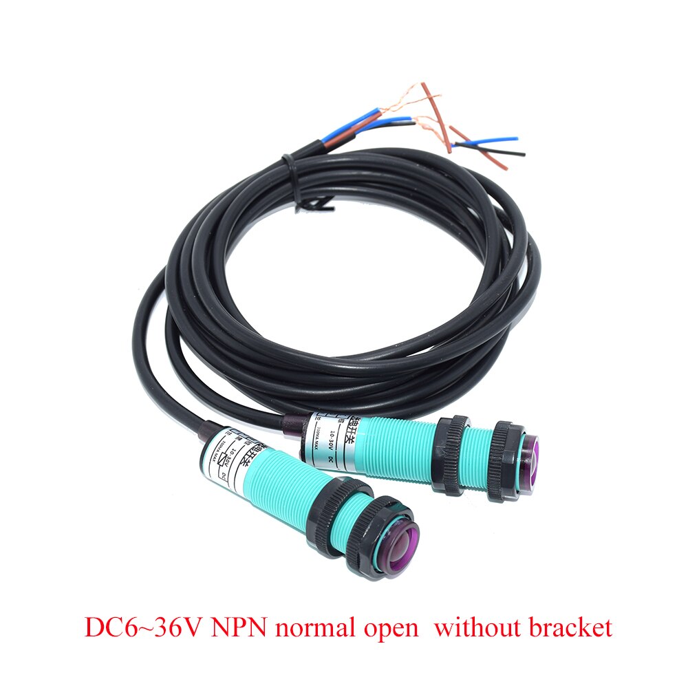 DC10~30V Infrared Beam Sensor Photoelectric Switch Photocell NPN Output Light Barrier 8m Detect Distance: DC 6-36V NPN NO