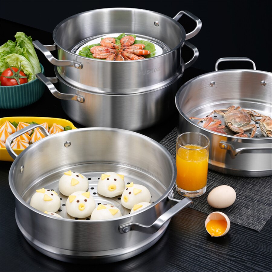 House Kitchen Steam Pot Soup Pot Stainless Steel Pot Multi-function Cookware Pot Multi-layers Pot