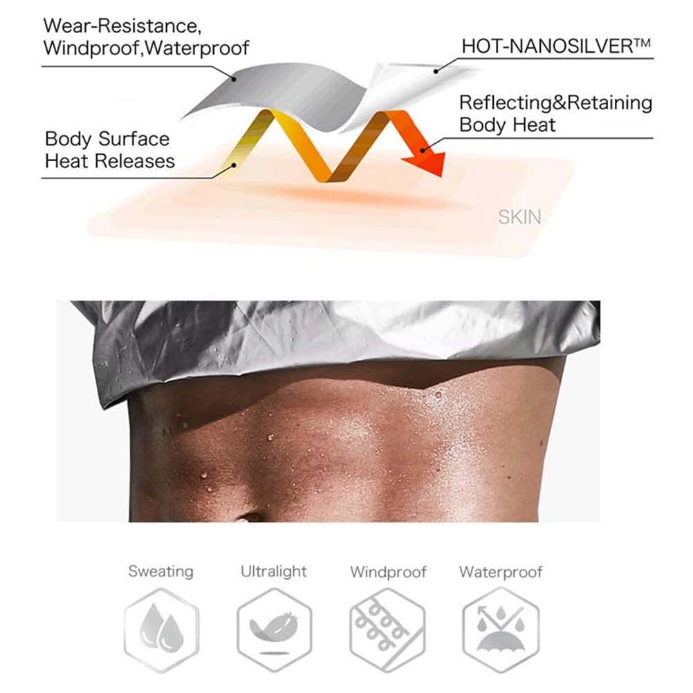Traje de Sauna totalmente sellado para hombre, pantalones de manga larga para ejercicio de pérdida de peso, quema de grasa, para gimnasio y boxeo