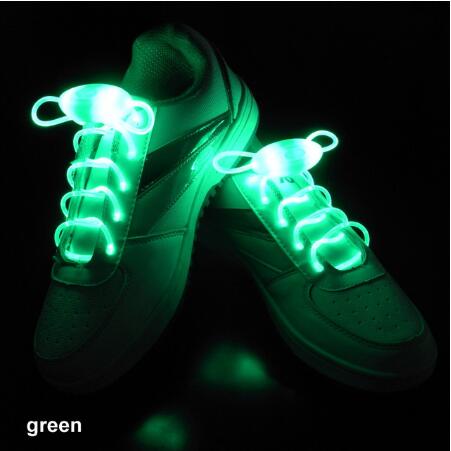 1 par 100cm led lys glød snørebånd glød stick blinkende farvet neon snørebånd lysende snørebånd fest: Grøn