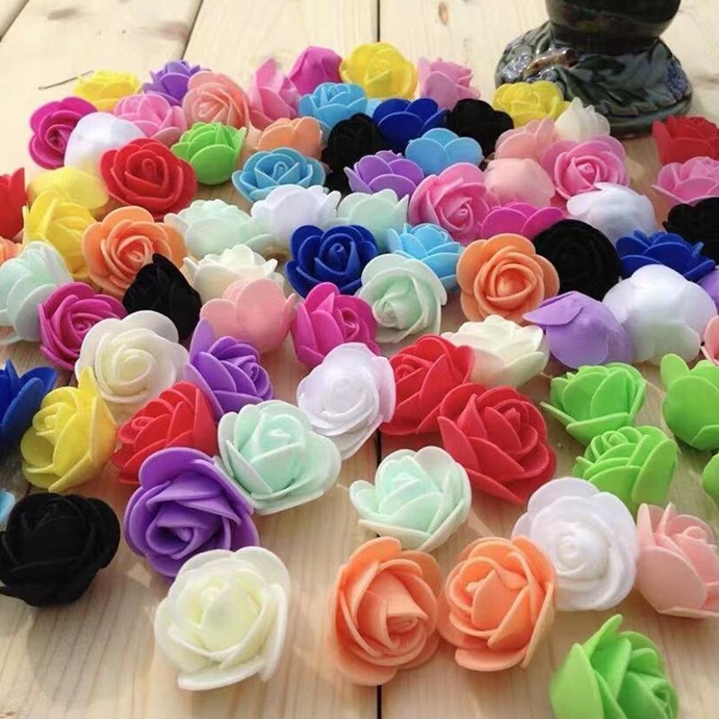 1PC 15cm/20cm/35cm Foam Rose Bear Mold DIY TOY Artificial Rose Flower Bear Plastic Bear Roses Luck Dog Mold Model: 100pcs Mixed