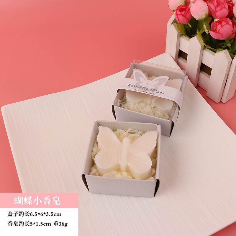 20 Stks/partij Mini Handgemaakte Geurende Zeep Voor Bruiloft Gunst En Baby Douche Bruiloft Souvenirs Baden Zeep: white butterfly