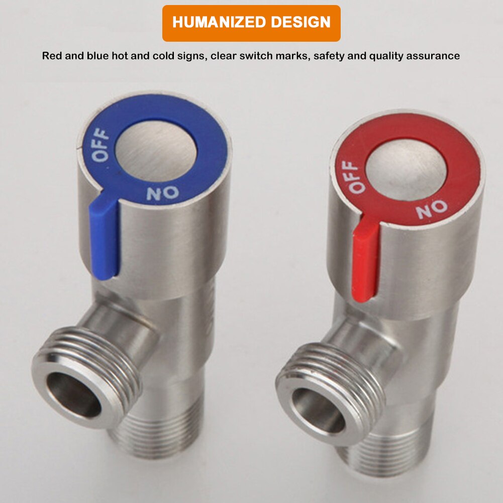 Toilet Stainless Steel Angle Stop Valve 1/2" Inlet and Outlet Quarter-Turn Shut Off Valve for Kitchen Bathroom