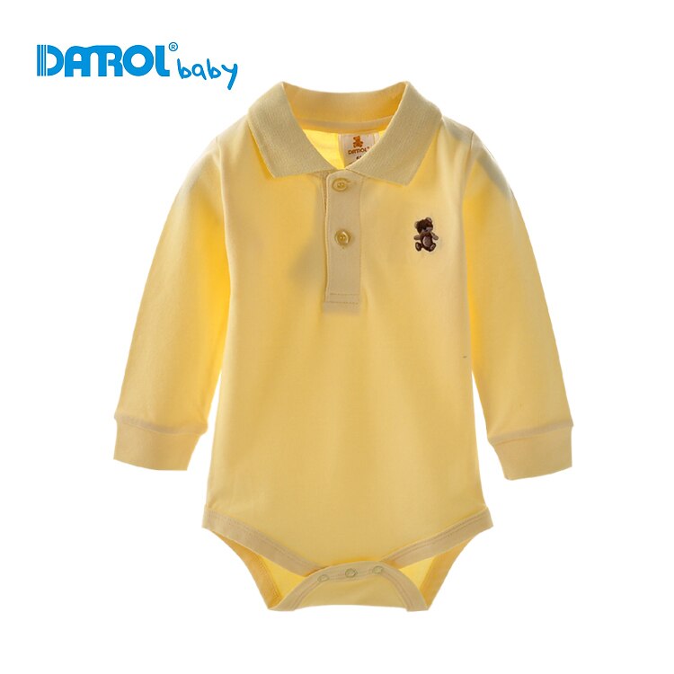 Lange Baby Jongen POLO Bodysuits Lange Mouw body bebe bodysuit baby boy kleding jumpsuit: 19-24 months / Yellow