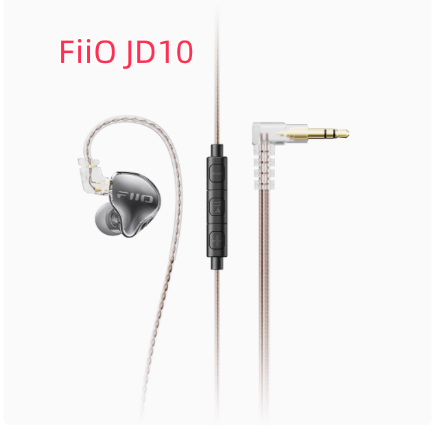 FiiO JD10 Wired Earphones HIFI Stereo Bass Music Earbuds In Ear Sport Headphones Gaming Headset