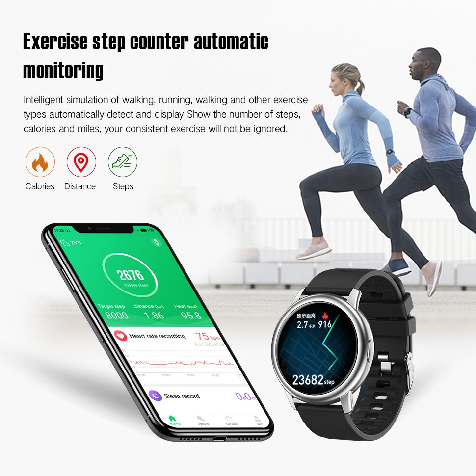 LEMFO LF28 montre intelligente hommes étanche IP68 relogio inteligen 1.28 pouces plein écran tactile Fitness Tracker fréquence cardiaque Smarwatch
