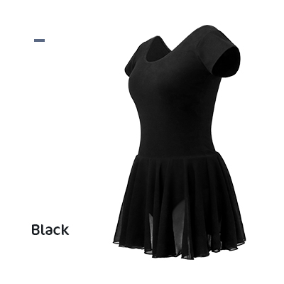 Ballet Leotards For Women Ballet Costumes Adult Dance Dress Black Cotton Leotard With Chiffon Skirt: M