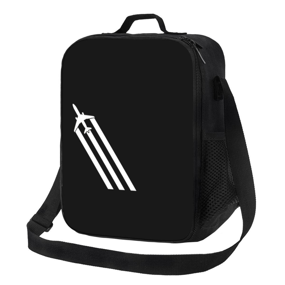 Awesome Little Airplane Thermal Insulated Lunch Bags Flight Pilot Aviation Aviator Portable Lunch Container for School Bento: Dark Grey