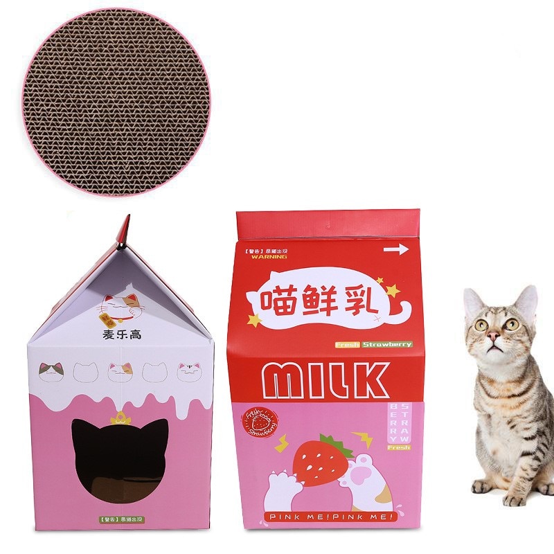 Melk Doos Kat Huis Kat Doos Nest Kat Krasraad Grinder Klauw Slijtvaste Supplies Pet Kat Slaap Spelen bed