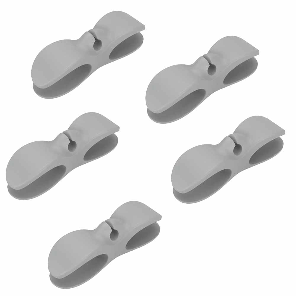 10-5 pezzi di avvolgicavo per avvolgicavo per elettrodomestici da cucina, supporto per clip per la gestione dei cavi, per la macchina da caffè, ecc.: Grigio scuro