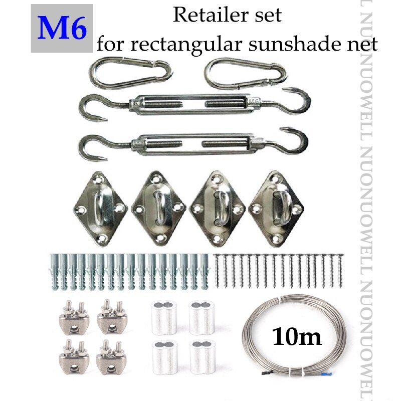 M6 M8 Stainless Steel Awning Fixing Accessories Diamond Door Buckle Spring Triangles and quadrangles Fixing Tents Sunshade Nets: 2Four Corner M6