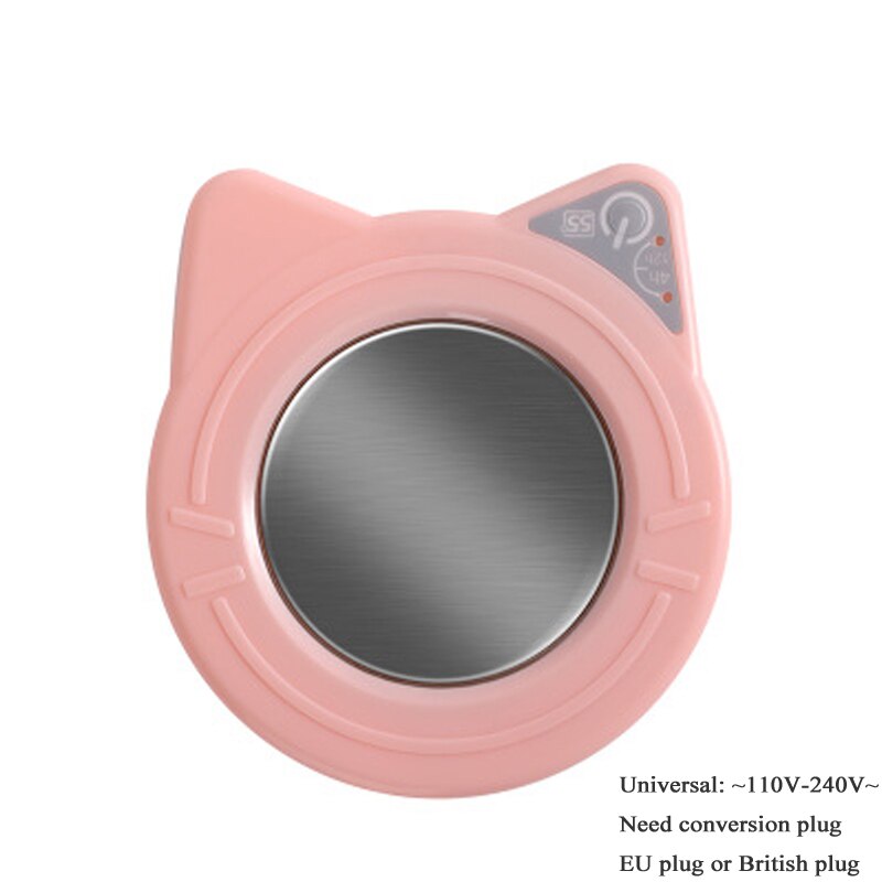 Nette Katze Kaffee Becher Wärmer Pad & Tassen Elektrische Leistung Tasse Wärmer Wärme Getränke Becher matt warm Halten Kaffee Tee elektrische Heizung Pad: Rosa Pad