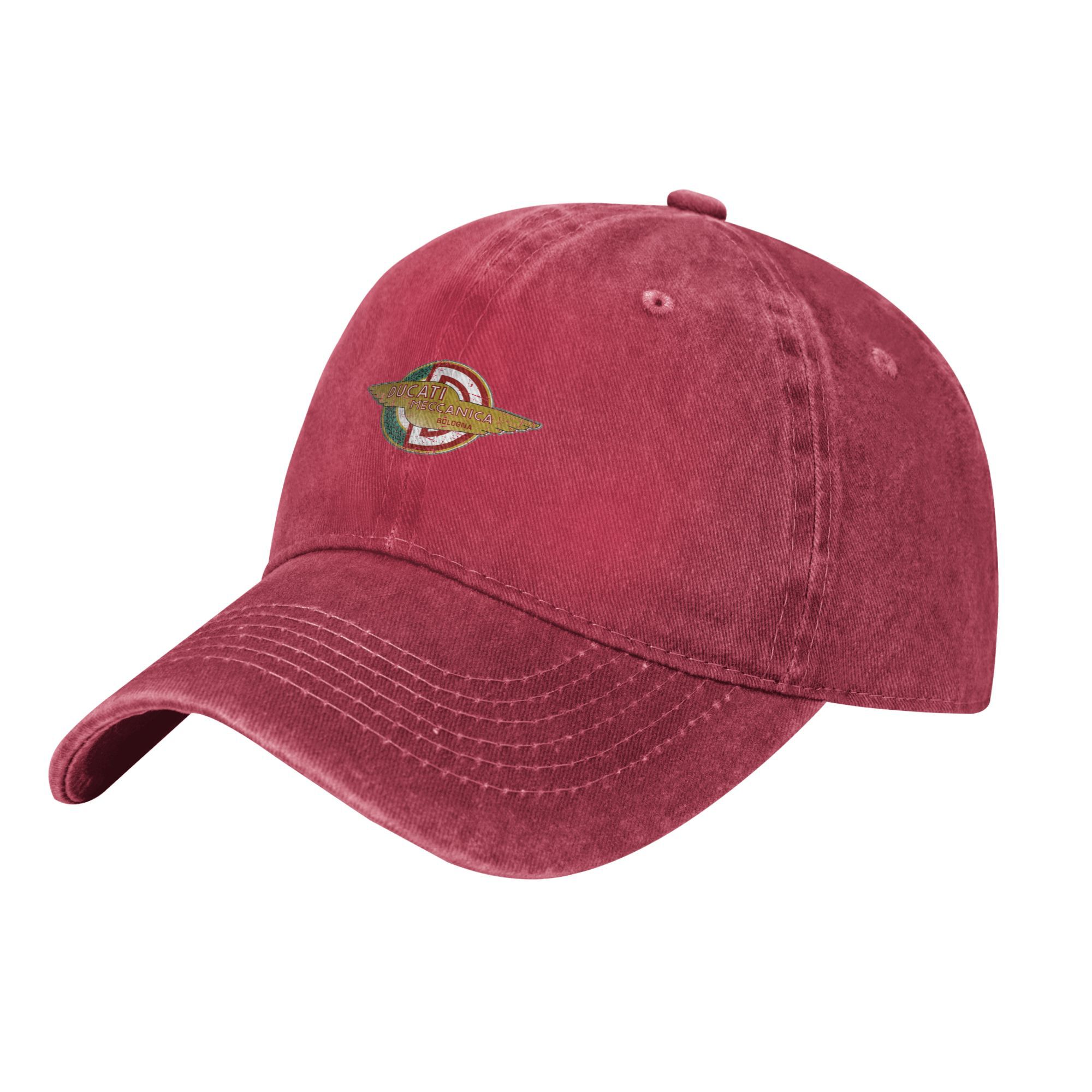 Ducatiing meccanica type 2 baseballcaps sol kpop stein pustende vasket truckerhatt menn kvinner voksen årgang snapback-capser: Rød