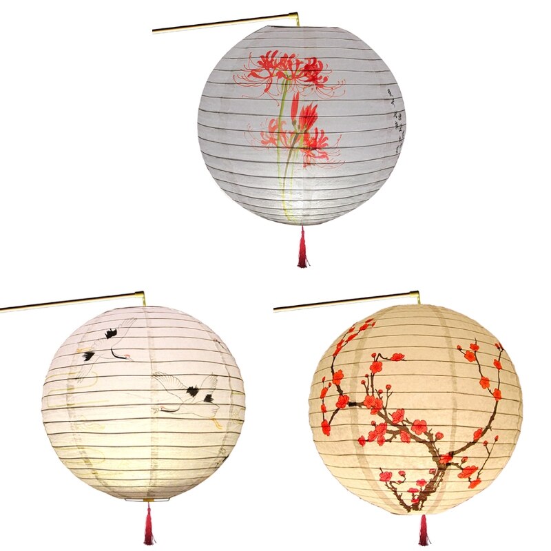 30Cm Ronde Papieren Lantaarn Lampenkap Chinese Oosterse Stijl Licht Restaurant Wedding Party Home Decor