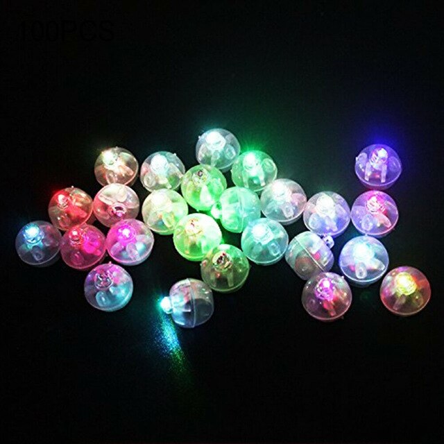 Mini lámparas de Flash redondas para decoración para de boda, luces Led para Globo de bola redonda para linterna de Navidad, luz decorativa, 100 Uds.: Multicolor