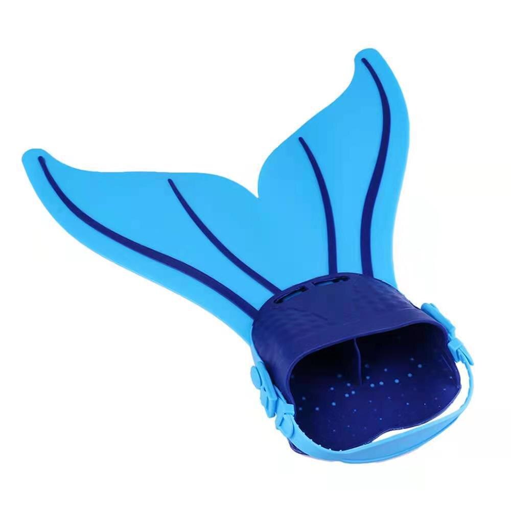 Palmes de natation sirène pour enfants, en Silicone, pour pieds de plongée, queue de baleine, monopalme, équipement de natation: Blue