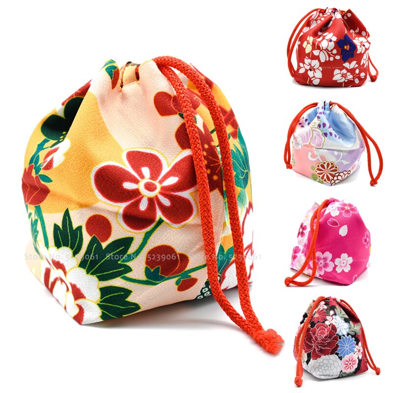15 farben Japanischen Kimono Kawaii Geldbörse Blumen- Sakura Gedruckt Strahl Tote Tasche Tasche Frauen Yukata Paket Hochzeit Partei Taschen